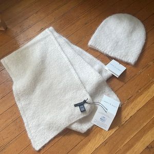 Alpaca wool off-white scarf and toque NWT